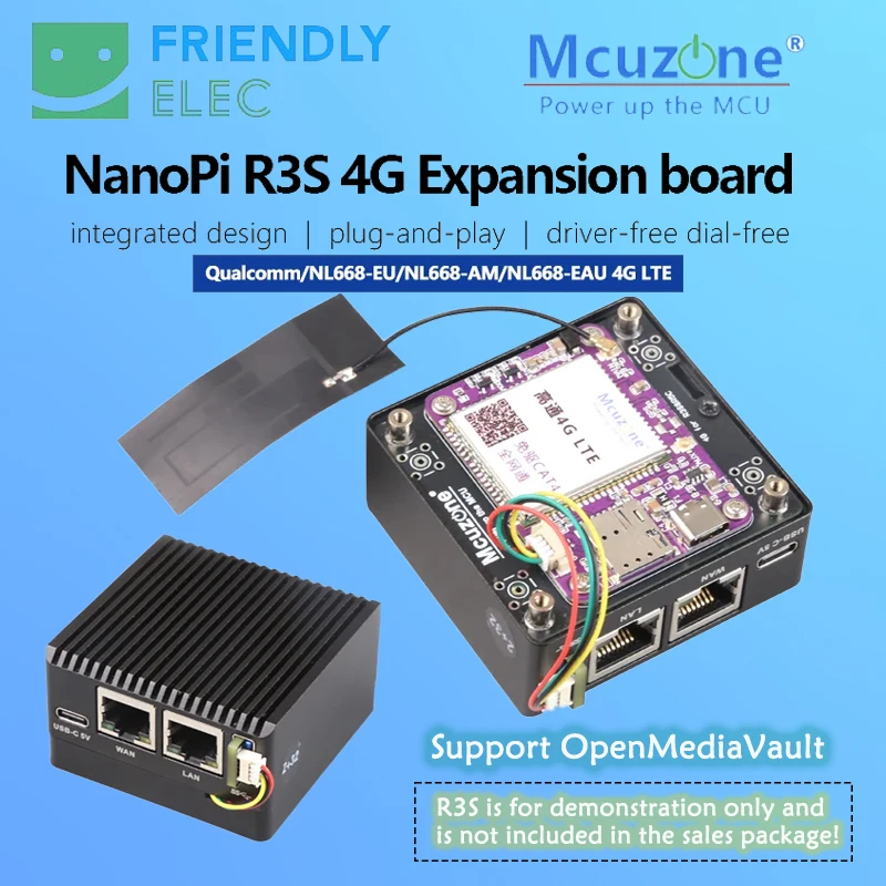 Placa de expansión NanoPi R3S_4G para R3S, Rockchip RK3566, Qualcomm/NL668-EU/NL668-AM/NL668-EAU 4G LTE