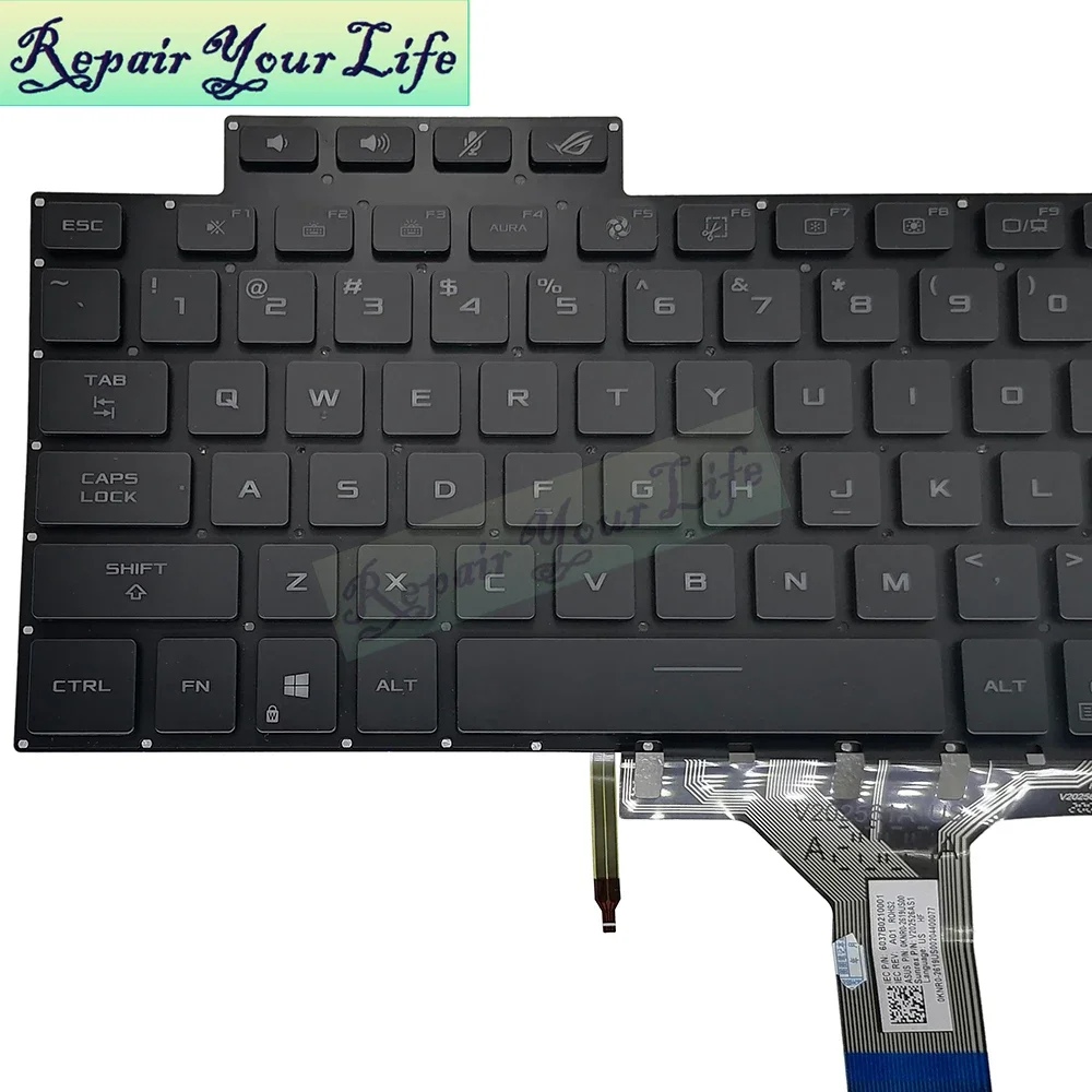 US Backlit Keyboard for ASUS ROG Flow X13 GV301 GV301QC GV301QH GV301QE Gaming Laptop Keyboards Backlight V202526AS1 2619US00 - imagen 3