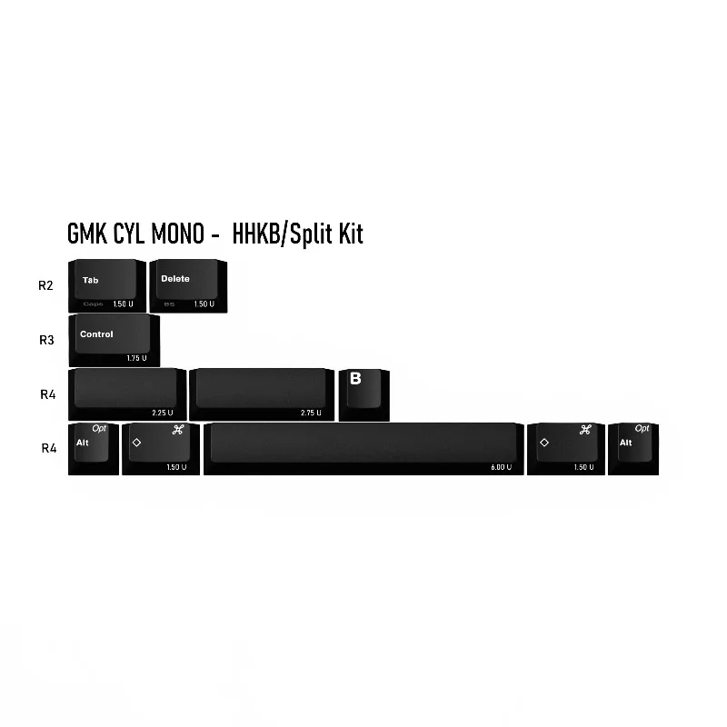 Juego de teclas negras GMK CTL MONO, tapas de teclado de perfil de cereza ABS personalizadas para juegos, accesorios de teclado mecánico de oficina - imagen 3