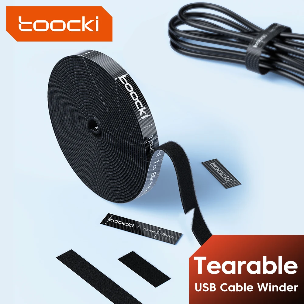 Toocki-organizador de cables, gestión de cables, Organizador en forma de lágrima, bridas enrolladoras, accesorios para teléfono, organizador de cables y Cables