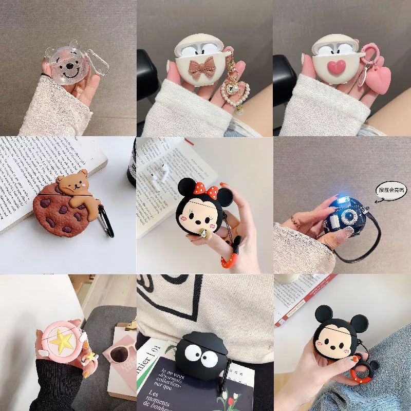 Funda de silicona con dibujos animados de Minnie Mickey en 3D para Lenovo HT38, funda protectora para auriculares inalámbricos para Airpods Pro 6, accesorios para auriculares