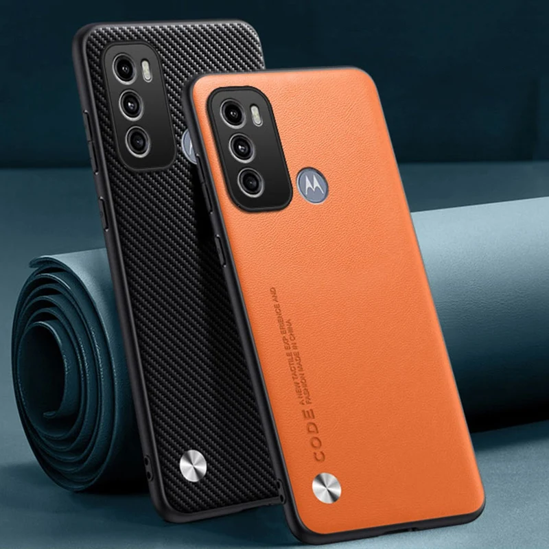 Funda de teléfono de cuero de lujo para Motorola Moto G60, funda protectora de silicona mate a prueba de golpes para Motorola G60 G40 Fusion - imagen 3