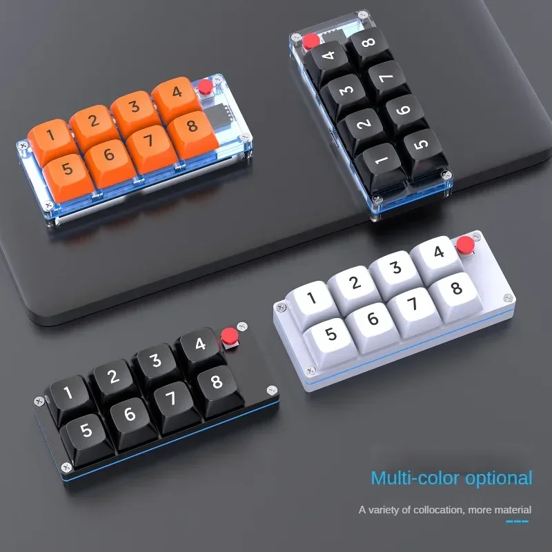 MKESPN K806 RGB programación Teclado mecánico personalizado y ratón para juegos Combo 8 teclas copia pasta Mini teclado para Photoshop - imagen 3