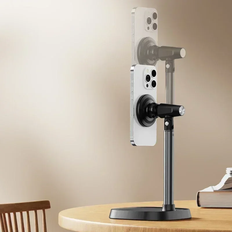 Soporte magnético para teléfono de aleación de aluminio, soporte de escritorio para teléfono móvil, soporte ajustable para iPhone 17, accesorios Huawei - imagen 4