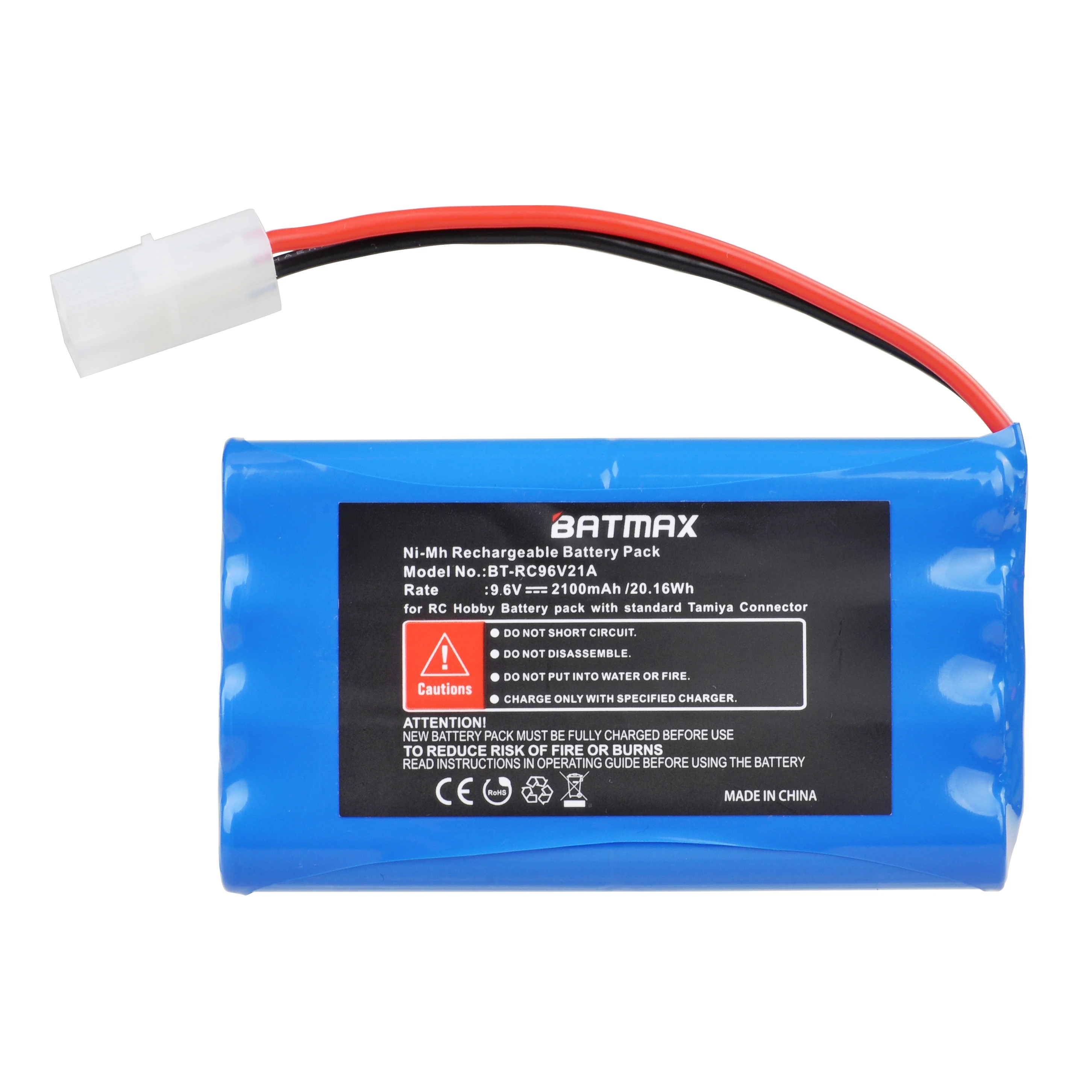 Batmax-Batería de coche a control remoto, 9,6 V, 2100mAh, RC96V21A para RC Hobby y RC Car con conector Tamiya estándar - imagen 2