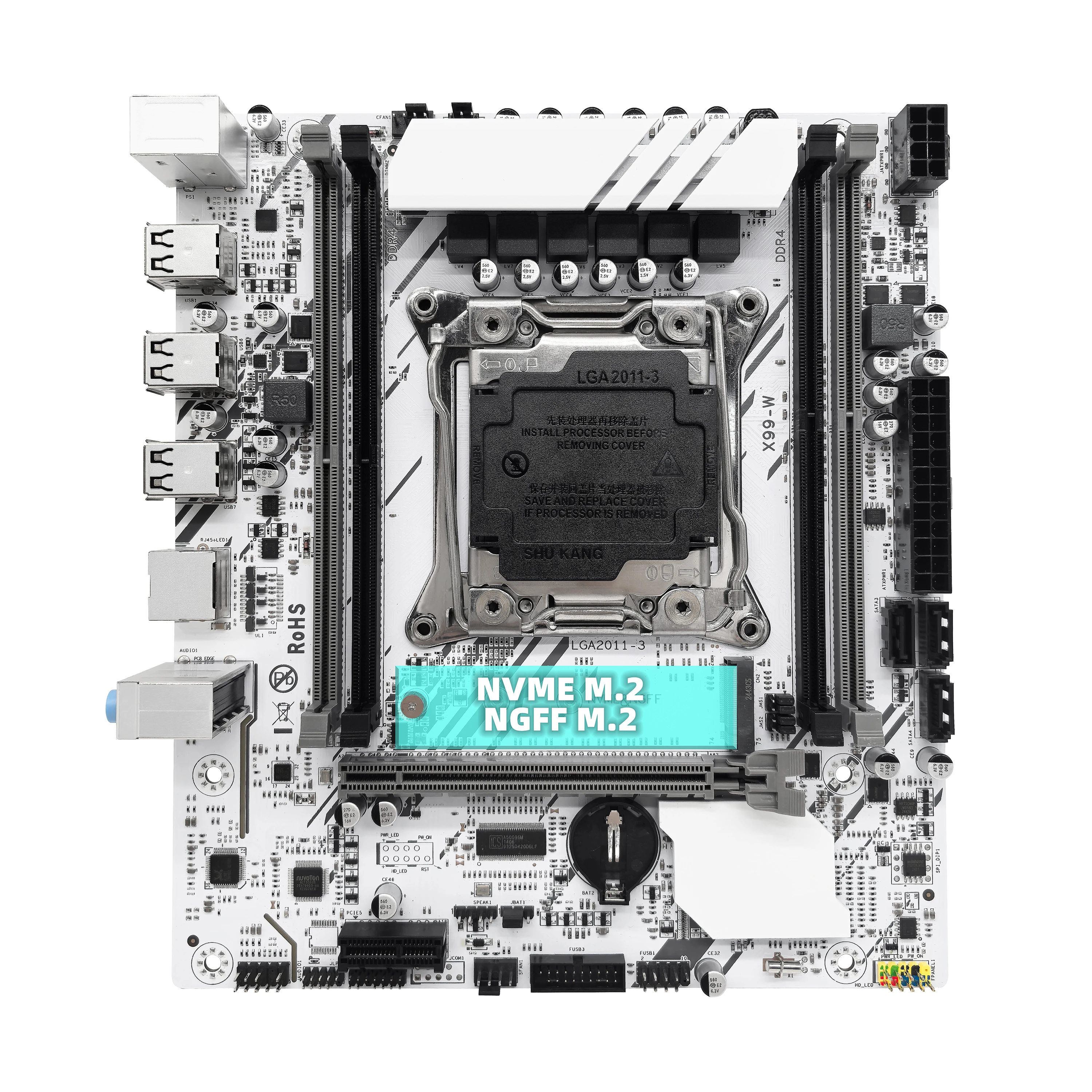 Juego de placa base ZSUS X99 con LGA2011-3 Xeon E5 2670 V3 CPU DDR4 16GB (1*16GB) 2133MHZ memoria RAM NVME M.2 SATA - imagen 4