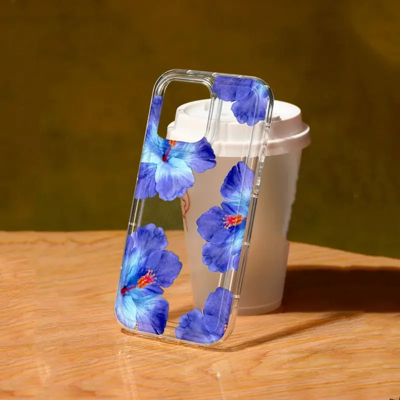 Funda transparente con estampado Floral azul elegante para Xiaomi Redmi Note 13 12S 11 11S 10 10S 9 9S Pro Plus 5G Redmi 13C 4G funda suave - imagen 3