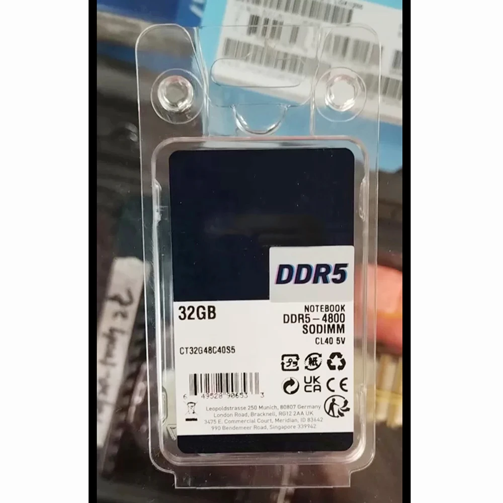 1 Uds 32GB DDR5 4800MHz SODIMM portátil RAM memoria para portátil envío rápido alta calidad CT32G48C40S5 1,1 V - imagen 4