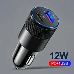 Cargador de coche Usb tipo C enchufe de encendedor de cigarrillos adaptador de teléfono móvil de carga rápida adecuado para Iphone15 Xiaomi Huawei Samsung