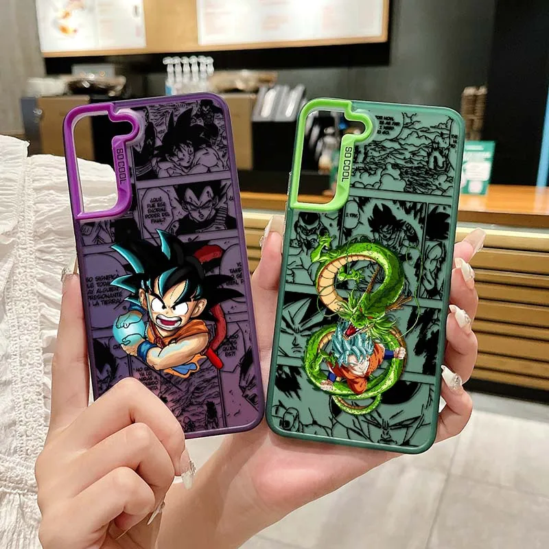 Dibujos animados d-dragon Ball Anime para Samsung Galaxy A73 A71 A56 A54 A53 A52 A51 A35 funda de teléfono plateada colorida - imagen 2