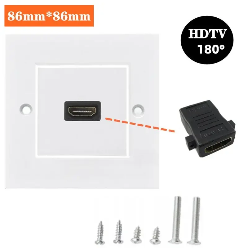 Panel de enchufe de alta definición Compatible con HDMI de 86mm enchufe de pared de TV Digital de 180/90 grados versión 2,0 molde de enchufe de alta definición