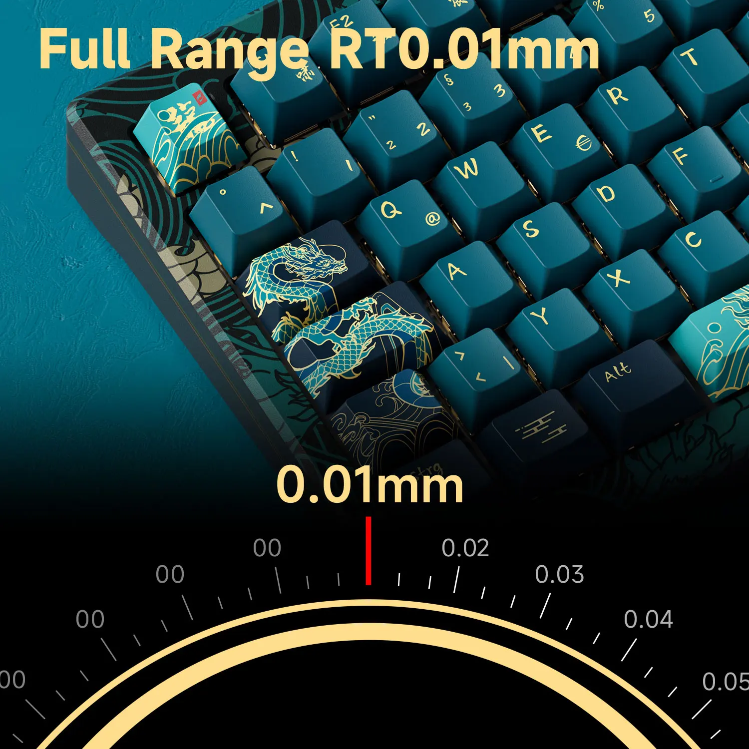Akko MOD007 HE Año del Dragón Teclado mecánico de disparo rápido RGB 75% interruptor magnético 8K tasa de orolling RT0.01mm teclado para juegos - imagen 4