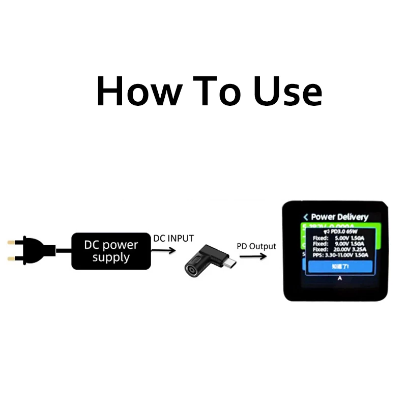 RGEEK 65W DC USB tipo C hembra a DC adaptador macho para Lenovo Thinkpad USB-C Cable de carga rápida convertidor enchufe cuadrado PD - imagen 5
