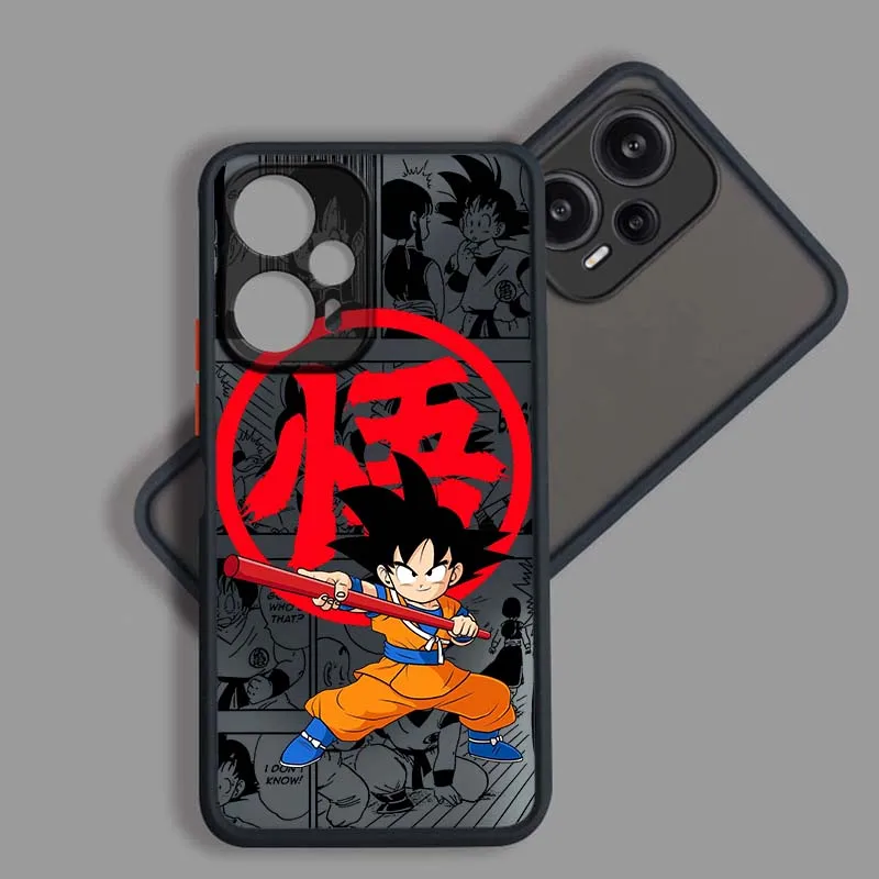 D-Dragon Ball dibujos animados Goku diversión para Xiaomi Poco X6 X5 X4 M6 M5 F6 F5 C65 Pro GT 5G funda de teléfono translúcida esmerilada - imagen 3