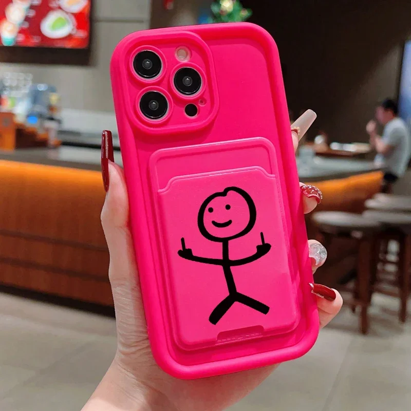 Funda de teléfono suave de silicona con bolsa de tarjeta de insertar Matchman divertida de dibujos animados para iPhone 17 16 15 14 13 12 11 Pro Max 7 8 Plus 16E - imagen 5