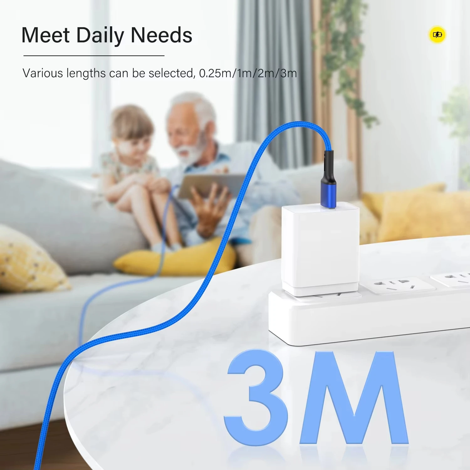 Cable USB NNBILI 3A para iPhone 14 13 12 11 Pro Max X XR 6s 7 8 Plus 3m 2m Cable de carga rápida para teléfono móvil Cable de cargador de datos - imagen 5