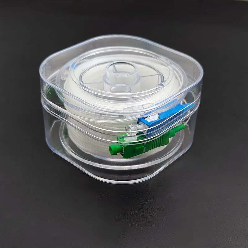 SC/apc cable de conexión transparente tambor dúplex G657A2 50m-100m cable de fibra óptica SCUPC puente invisible monomodo de un solo núcleo 60m80m - imagen 4