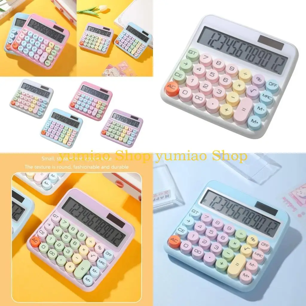 587b Calculadora mecánica 12 dígitos con calculadoras botones grandes Pantalla LCD