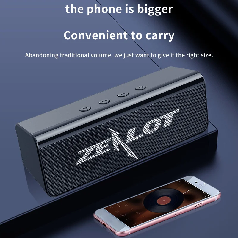 Zealot-altavoz inalámbrico portátil para exteriores, Subwoofer, TWS, batería de 1800mAh, estéreo fuerte, graves potentes Cable de carga, - imagen 5
