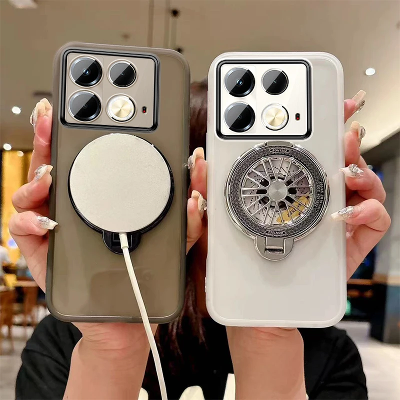 Funda transparente para Infinix Note 40 Pro Plus, cubierta trasera protectora con anillo giroscópico, lente magnética, 30, 40 Pro