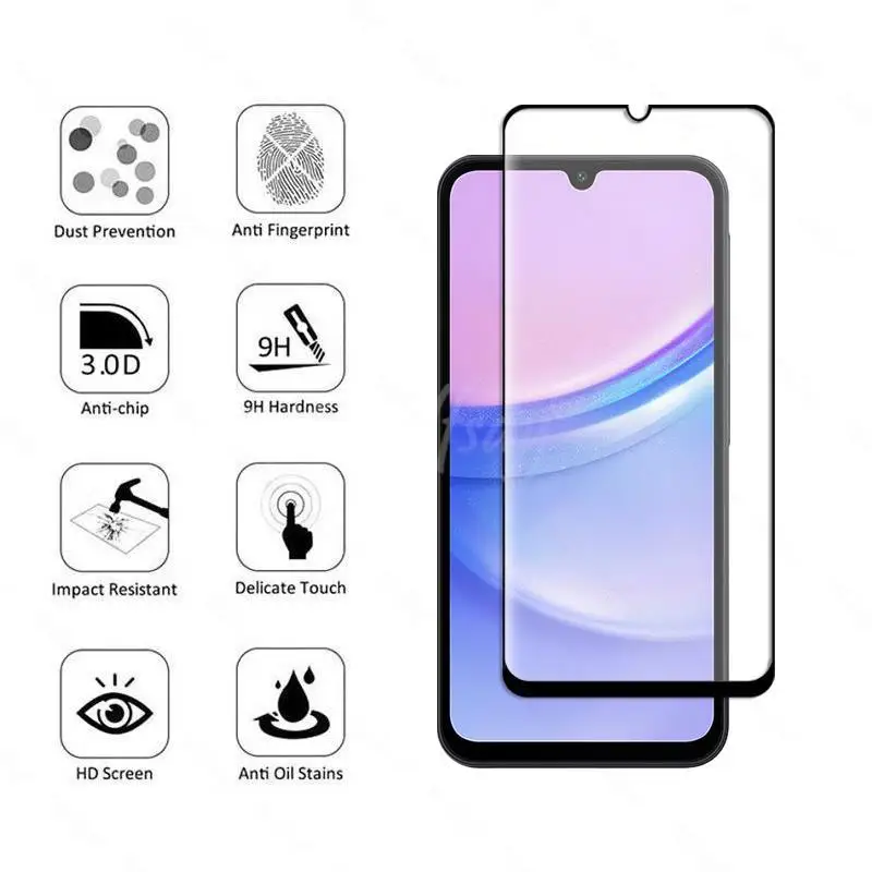 6 en 1 para Samsung Galaxy A15 vidrio templado Samsung A15 A25 A05 A05S Protector de pantalla de vidrio película de cámara Galaxy A15 vidrio - imagen 2