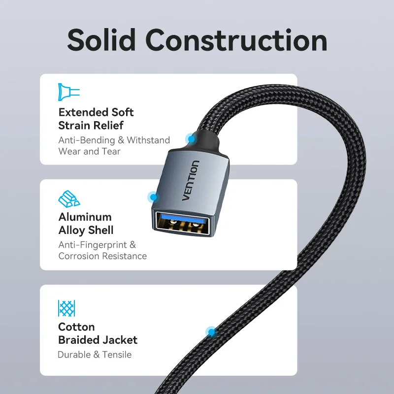 Vention Cable Extensión USB 3.0 Macho Hembra PS4 Xbox Smart TV PC - imagen 4
