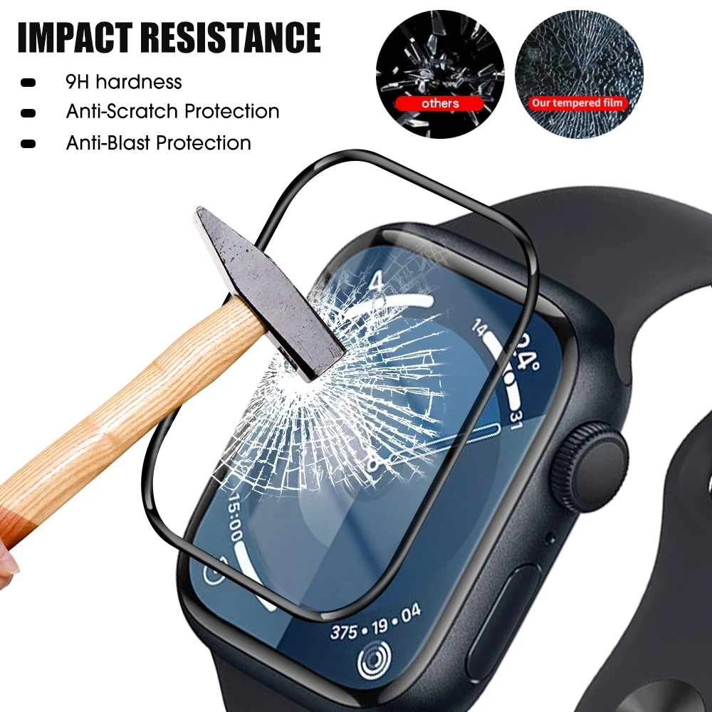 Película protectora de pantalla para reloj inteligente, película de PMMA 3D 2 piezas para Apple Watch 9, 41mm, 45mm, iWatch Serie 9, S9, Ultra2, 49MM (sin cristal) - imagen 3