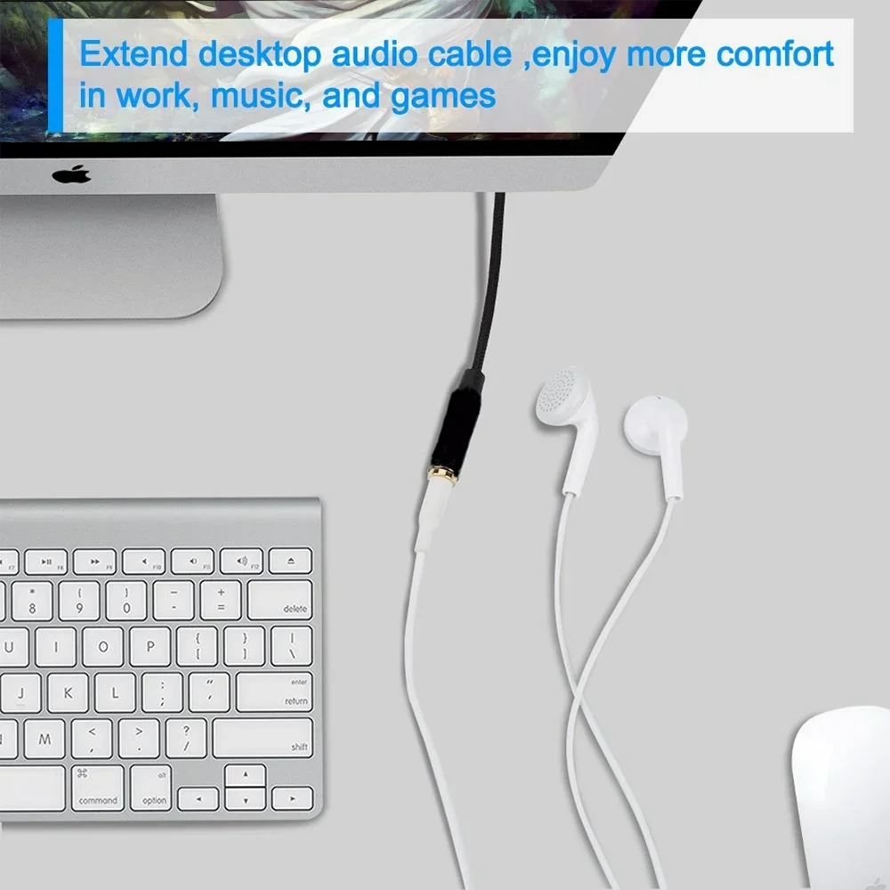 Cable de extensión para auriculares, 90 grados, 3,5mm, TRS/TRRS, conector macho a hembra, Cable de Audio para PC, MP3, Smartphone, tableta, altavoz, auricular - imagen 4
