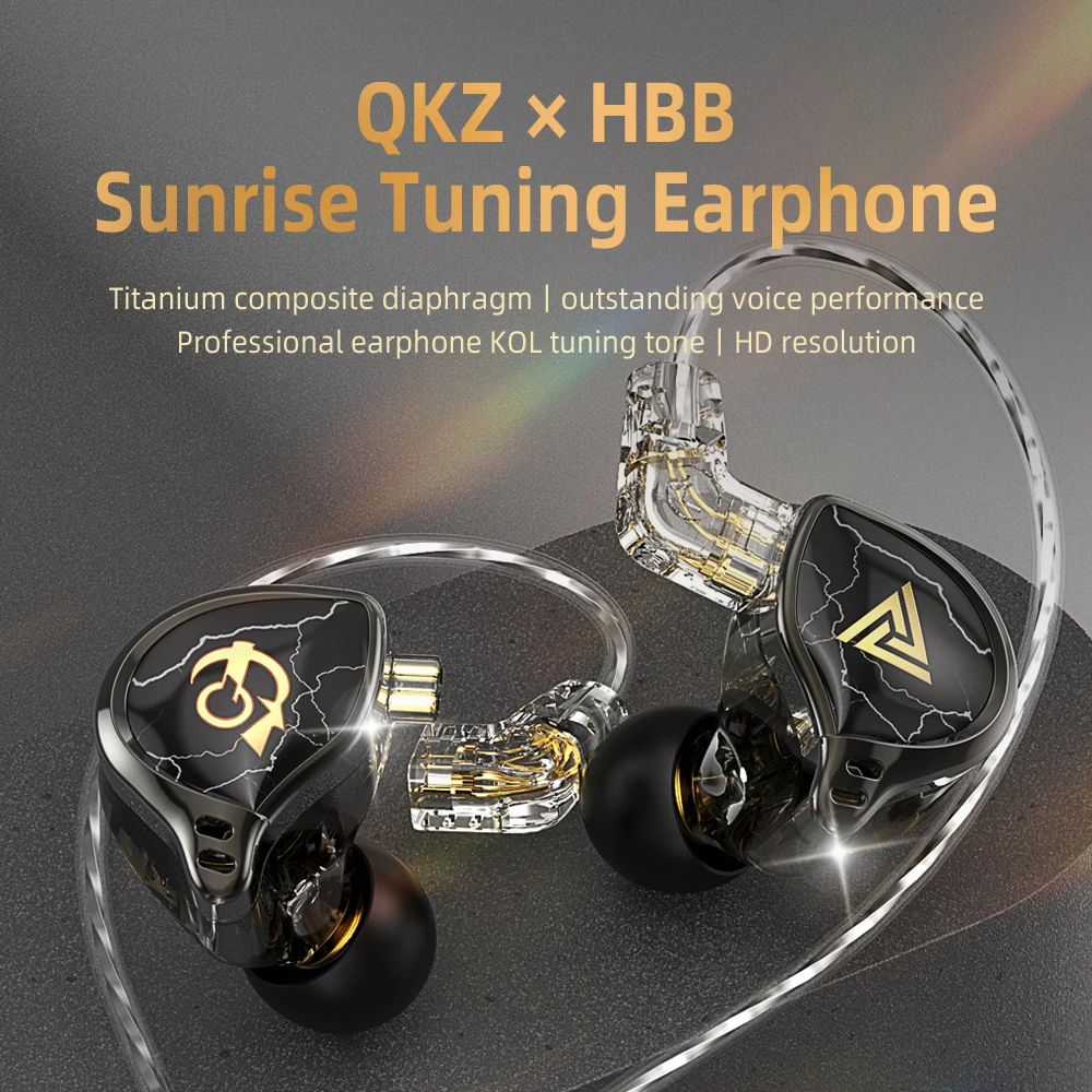 QKZ X HBB auriculares intrauditivos con nombre, auriculares con cable, auriculares HIFI IEMs, auriculares hi-res, Audio, música, juegos, Original - imagen 2