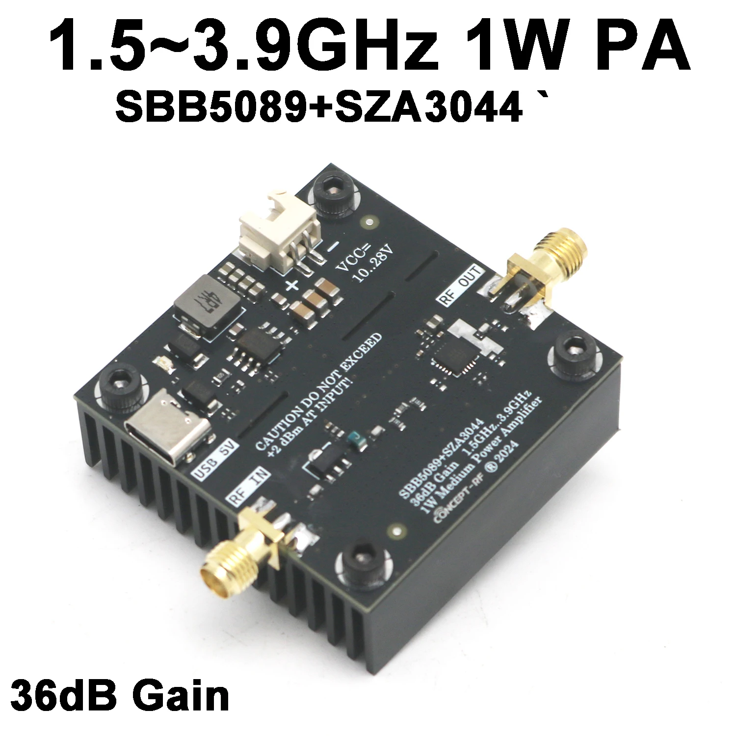SBB5089 + SZA3044 1,5 Ghz ~ 3,9 Ghz 1W amplificador de potencia RF ganancia de 36dB controlador de banda ancha Radio 2,4G transmisor 1,5G GPS WIFI 2,4 Ghz Lora - imagen 2