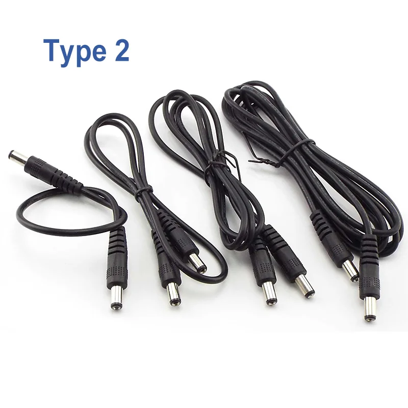 Cable de extensión de alimentación de 0,5 M-5M, 12V CC, enchufe 5,5x2,1, hembra a macho, 5,5x2,5, Cable adaptador macho a macho para tira de luz de cámara CCTV - imagen 4