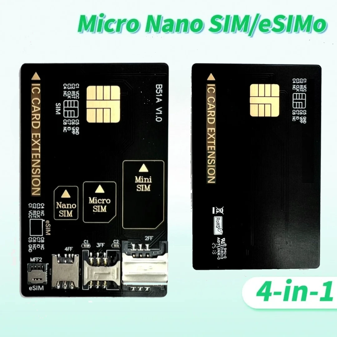 Nuevo adaptador de transferencia de tarjeta inteligente 4 en 1 para teléfono móvil, extensión de tarjeta IC de prueba de apertura para Mini Micro Nano SIM/eSIM PC estándar - imagen 2