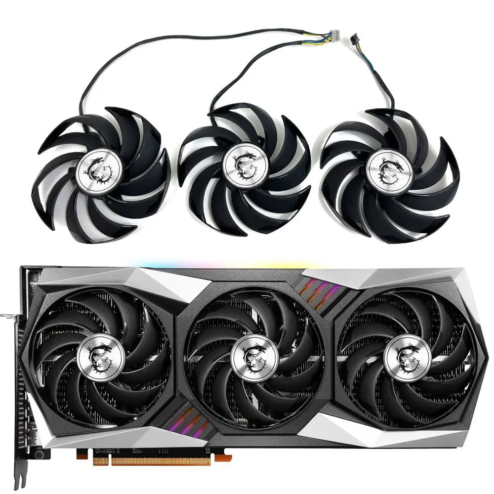 PLD09210B12HH RX 6800 XT Gaming X Trio GPU FAN, para MSI RX 6800, RX 6800 XT, RX 6900 XT Gaming X Trio Graphics card cooling fan