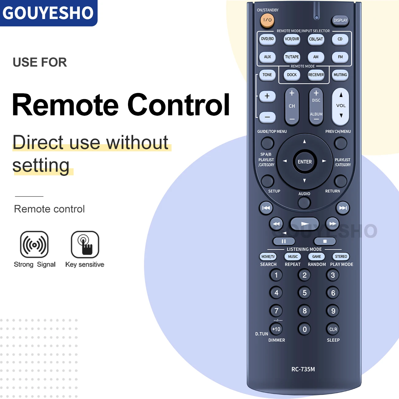 Nuevo Control remoto para Onkyo RC-735M RC-743M TX-NR616 TX-NR626 HT-S5400 HT-S5500 - imagen 2