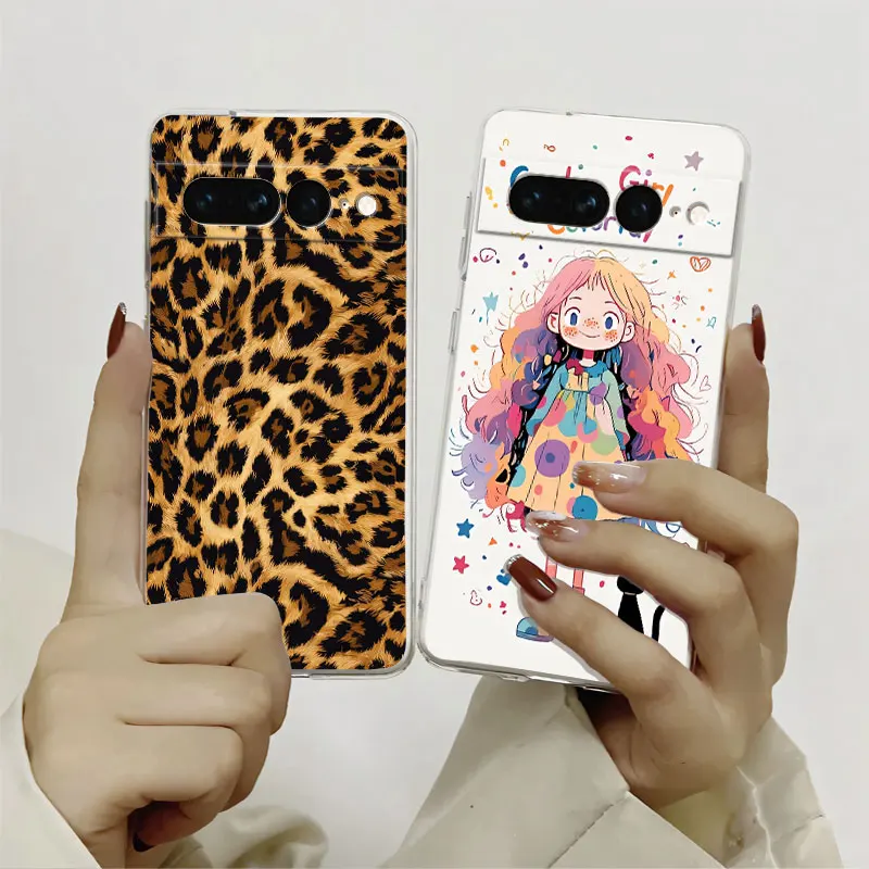 Lindo gato para Pixel 6 Pro 7 Pro 7A 6A funda protectora para Google Pixel 6 7 mármol claro suave funda de teléfono de silicona Fundas - imagen 5