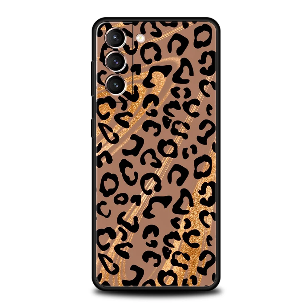 Funda de teléfono con estampado de leopardo para Samsung Galaxy S25 Edge S24 S23 S22 Ultra S20 S21 FE 5G S10 S9 Plus S10E, funda suave - imagen 5