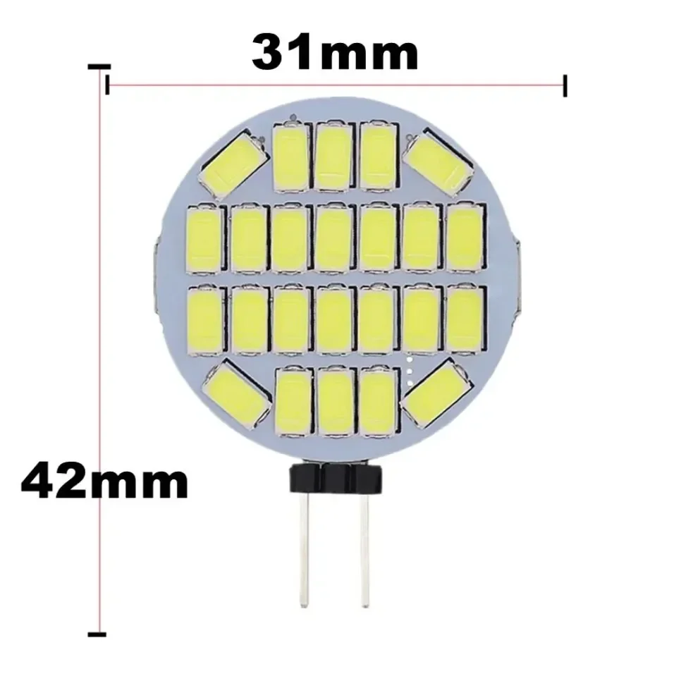 Chip LED de alto brillo, foco redondo de 12V y 24V, SMD5730, 24LED, sin parpadeo, bombilla LED G4, reemplazo de lámpara halógena - imagen 3