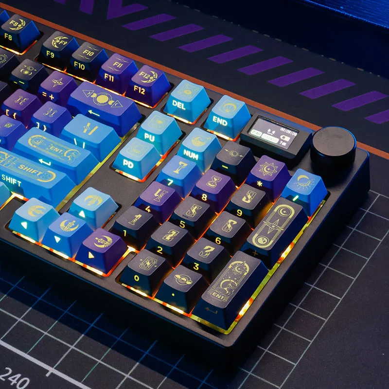 Star Moon Priest Keycaps Mirana transparente PBT tallado lateral Keycap Dye-Sub 130 teclas OEM perfil teclas Teclado mecánico - imagen 2