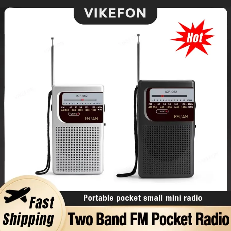 Mini Radio AM /FM con batería AA portátil, Radio de bolsillo estéreo de doble banda, adecuada para el hogar, senderismo al aire libre, Camping con conector para auriculares