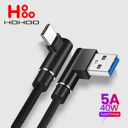 Cable USB-C 90° de Carga Rápida para Xiaomi, Huawei, OnePlus y Realme