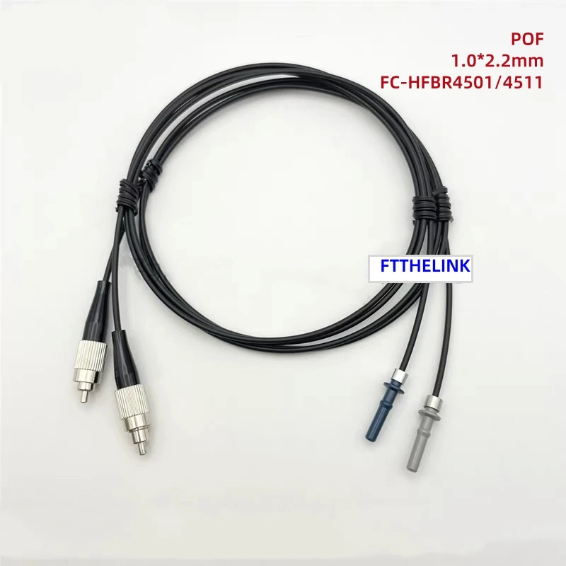 Puente de fibra óptica FC-HFBR4501/4511 dúplex 1000um 1m 3m 5m 1,0x2,2mm cables de conexión POF de fibra óptica de plástico DX 2 uds