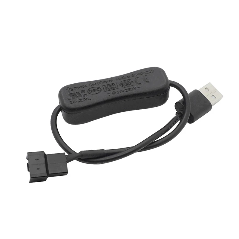 2 uds USB a 4 pines PWM 5V USB funda PC ventilador adaptador de corriente conector Cable convertidor con interruptor de encendido y apagado