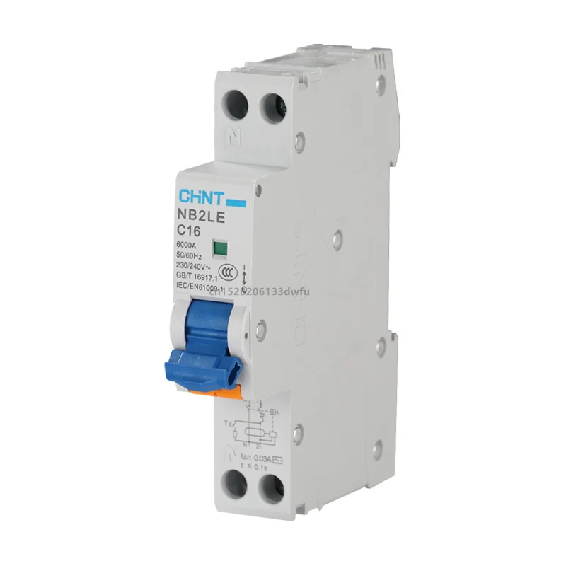 CHINT NB2LE curva B C tipo A AC 1P + N interruptor de protección contra fugas de corriente Residual disyuntor RCBO 30MA 10A 16A 20A - imagen 3