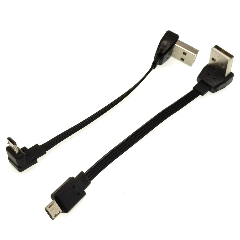 Cable plano suave de 50CM, cable de carga de datos Micro USB, cable plano para coche, codo izquierdo y derecho hacia arriba y hacia abajo, teléfono móvil Android universal - imagen 2