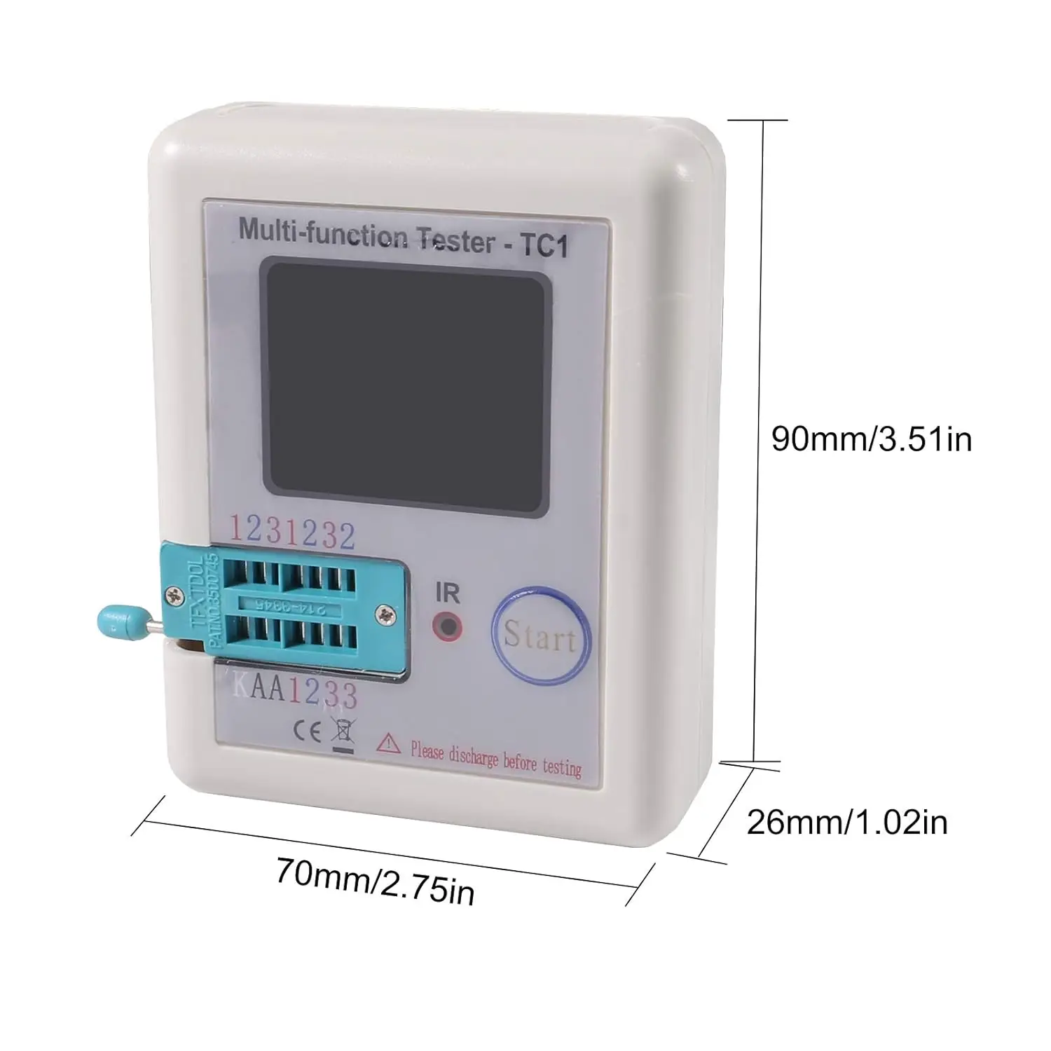 LCR-TC1 Probador multifunción Pantalla colorida Transistor de retroiluminación TFT multifuncional de bolsillo 1,8 pulgadas para triodo de diodo - imagen 2