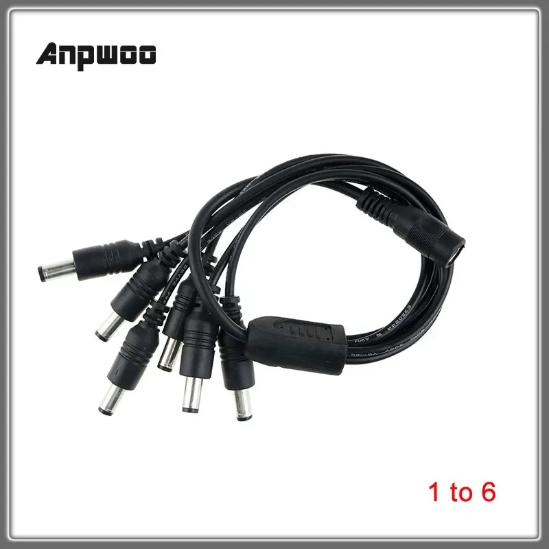 Cable de alimentación CC, adaptador divisor de enchufe, 1 hembra a 2,3,4,5,6,8 macho para cámara CCTV de seguridad, tira LED, 1 Uds. - imagen 5