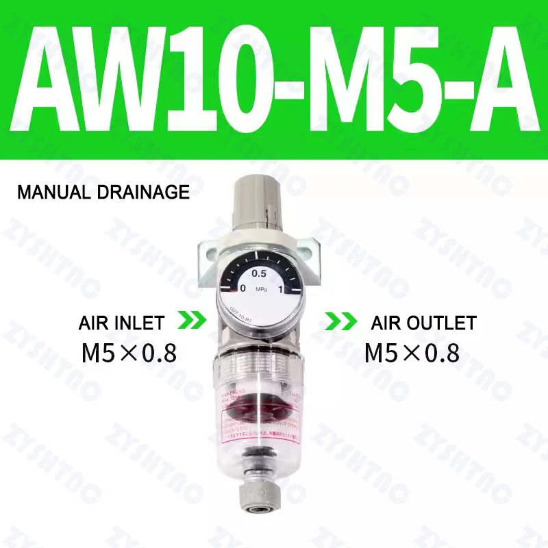 SMC tipo AW20/30/40-02B filtro de aire separador de aceite y agua con válvula reguladora de presión, válvula reductora de presión - imagen 5