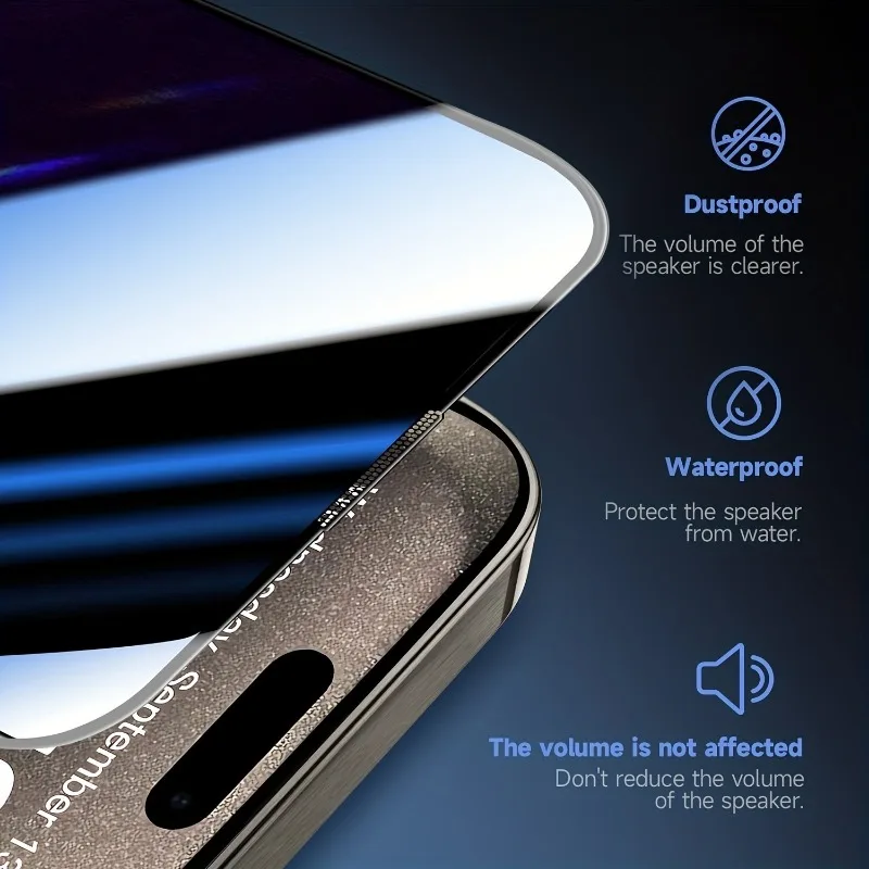 5 uds instalación libre de polvo vidrio templado de privacidad para iPhone 17 16 15 14 13 11 12 Pro Max Plus X XR XS Protector de pantalla antiespía - imagen 5