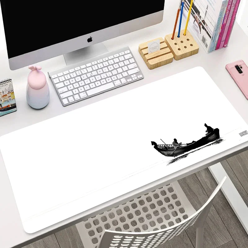 Alfombrilla de ratón para barco y Lago, alfombrilla de escritorio antideslizante de 100x50cm, decoración para juegos, teclados y ratones - imagen 3