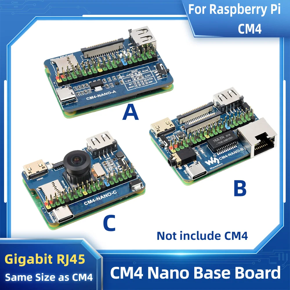 Placa Base CM4 USB CSI DSI Mini compatible con HDMI opcional Gigabit Ethernet RJ45 para Raspberry Pi Compute Module 4 del mismo tamaño CM4 - imagen 2